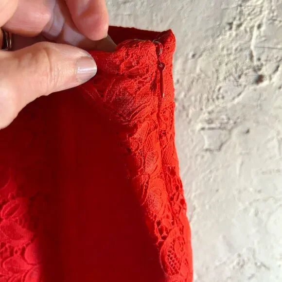 CeCe Red Pencil Midi Skirt for Night Out - Picture 9 of 11